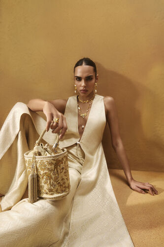 Pichhwai Bucket Bag - Canary Gold, Gold, image 2